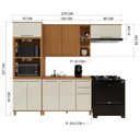 Ver imagem 2 de Cozinha Compacta Modulada Berlim 9 Portas 2 Gavetas MDF-MDP Freijó-Off-White Fidelita Móveis