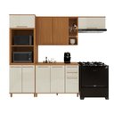 Ver imagem 5 de Cozinha Compacta Modulada Berlim 9 Portas 2 Gavetas MDF-MDP Freijó-Off-White Fidelita Móveis