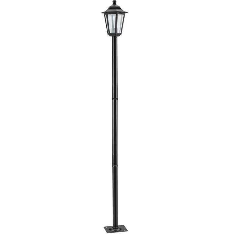 Poste Preto de Jardim 1,71m Luminária Retrô Externo Alumínio