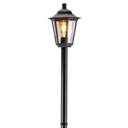 Poste Preto de Jardim 1,71m Luminária Retrô Externo Alumínio - 2