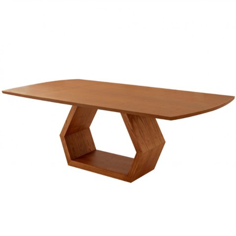Mesa para Sala de Jantar Ane 220cm Madeira Tampo Barril Laminado Moderna Mobília