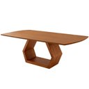 Ver imagem 1 de Mesa para Sala de Jantar Ane 220cm Madeira Tampo Barril Laminado Moderna Mobília