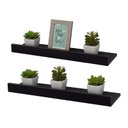Ver imagem 2 de Kit 2 Prateleiras Porta Quadros 100 X 15cm Preta Suporte Invisível