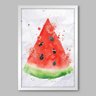 Quadro Cozinha Melancia - 60x40cm - Moldura Padrão Branco - 1