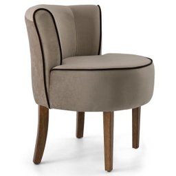 Poltrona Decorativa Sala de Estar Debrum Marrom Base Madeira Olivia B-68 Veludo Marrom - Domi - 4