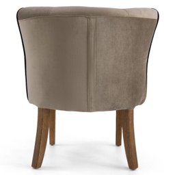 Poltrona Decorativa Sala de Estar Debrum Marrom Base Madeira Olivia B-68 Veludo Marrom - Domi - 2