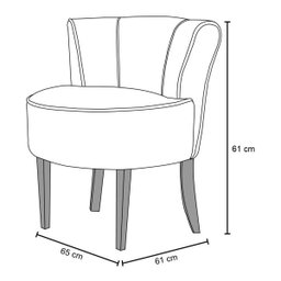 Poltrona Decorativa Sala de Estar Debrum Marrom Base Madeira Olivia B-68 Veludo Marrom - Domi - 3