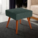 Ver imagem 2 de Puff Banqueta Decorativa Com Pés Palito Lívia W01 Linho Verde Musgo - Lyam Decor