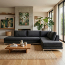 Ver imagem 1 de Sofá de Canto 5 Lugares com Chaise Lado Direito em Veludo Preto 293x200cm
