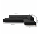Ver imagem 3 de Sofá de Canto 5 Lugares com Chaise Lado Direito em Veludo Preto 293x200cm