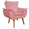 Poltrona Decorativa Sala de Estar Pés Palito Opla Suede Rose - Ibiza - 1