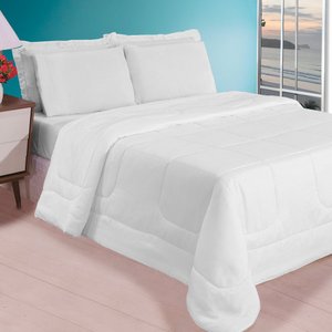 Jogo de Cama Casal Queen 5 Peças Edredom Lençol Fronhas 400 Fios