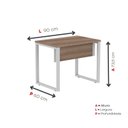 Ver imagem 4 de Escrivaninha Mesa Escritório PE25 90cm Walnut e Cinza