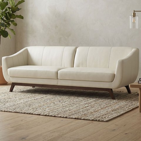 Sofá Sala de Estar Recepção Atenas 4 Lugares 260cm C26 Corano Bege - Domi