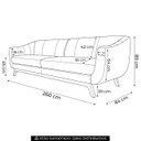 Ver imagem 4 de Sofá Sala de Estar Recepção Atenas 4 Lugares 260cm C26 Corano Bege - Domi