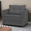 Ver imagem 2 de Poltrona Cama Londres Suede Cinza Escuro - D'Monegatto