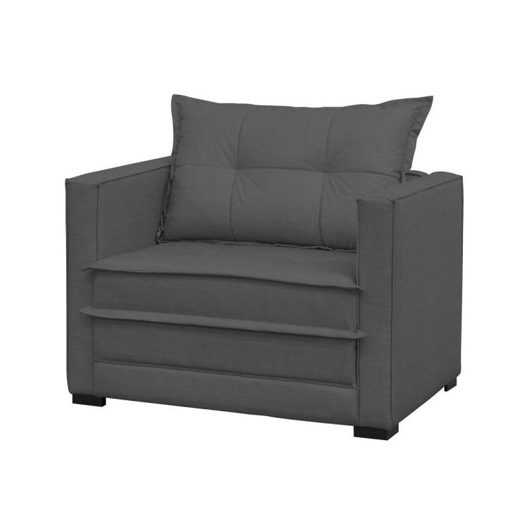 Poltrona Cama Londres Suede Cinza Escuro - D'Monegatto