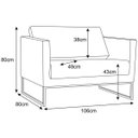 Ver imagem 4 de Poltrona Decorativa Sala de Estar Maia 106cm C26 Corino Bege Claro - Domi