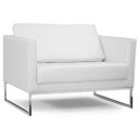 Ver imagem 1 de Poltrona Decorativa Sala de Estar Maia 106cm C12 Corino Branco - Domi