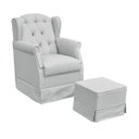 Ver imagem 1 de Poltrona de Amamentação com Balanço e Puff Lívia Linho Cinza - Phoenix