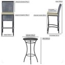 Ver imagem 2 de Mesa Bistrô e 4 Banquetas Roma Preta Corda Náutica Estofado 7 Trama Original