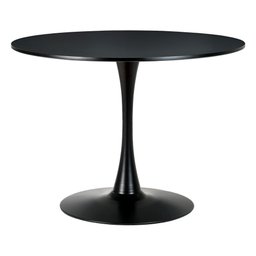 Mesa Saarinen Tulipa Redonda 100cm Tampo Madeira Preta 5 Lugares - 1