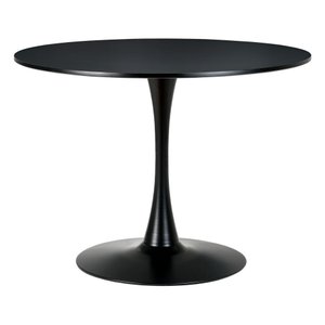 Mesa Saarinen Tulipa Redonda 100cm Tampo Madeira Preta 5 Lugares