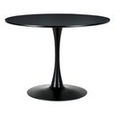 Ver imagem 1 de Mesa Saarinen Tulipa Redonda 100cm Tampo Madeira Preta 5 Lugares