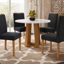 Ver imagem 2 de Mesa de Jantar Redonda 4 Lugares 100cm Ella N02 Ypê/Off White - Mpozenato