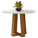 Ver imagem 1 de Mesa de Jantar Redonda 4 Lugares 100cm Ella N02 Ypê/Off White - Mpozenato