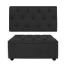 Conjunto Estofado Capitonê Para Cama Solteiro 90cm Cabeceira Com Recamier Baú Intense Várias Cores - - 5