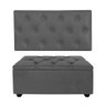 Conjunto Estofado Capitonê Para Cama Solteiro 90cm Cabeceira Com Recamier Baú Intense Várias Cores - - 8