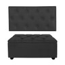 Conjunto Estofado Capitonê Para Cama Solteiro 90cm Cabeceira Com Recamier Baú Intense Várias Cores - - 9
