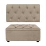 Conjunto Estofado Capitonê Para Cama Solteiro 90cm Cabeceira Com Recamier Baú Intense Várias Cores - - 2
