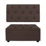 Conjunto Estofado Capitonê Para Cama Solteiro 90cm Cabeceira Com Recamier Baú Intense Várias Cores - - 3