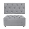 Conjunto Estofado Capitonê Para Cama Solteiro 90cm Cabeceira Com Recamier Baú Intense Várias Cores - - 1