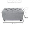 Conjunto Estofado Capitonê Para Cama Solteiro 90cm Cabeceira Com Recamier Baú Intense Várias Cores - - 11