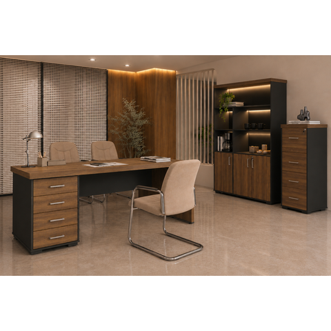 Conjunto Escritório Artany: Mesa c/ Gav, Estante e Arquivo