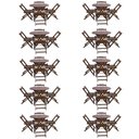 Ver imagem 1 de Kit 10 Jogos De Mesa Dobravel Com 4 Cadeiras Tampo Redondo 70X70 Imbuia - Marrom