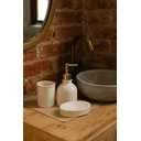 Ver imagem 4 de Kit Banheiro de Cerâmica 3 Peças Branco com Dourado - Nirvana Branco