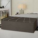 Ver imagem 1 de Calçadeira Baú Berlim King 195 Cm Suede Marrom - MV Estofados Shop