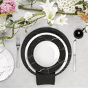 Ver imagem 6 de Jogo 6 Pratos Germer Fundos Preto e Branco 23cm Nero Porcelana com Estampa Mármore