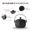 Ver imagem 2 de Caldeirão Bojudo 14x18cm 2l Tampa de Ferro Panela Mineira
