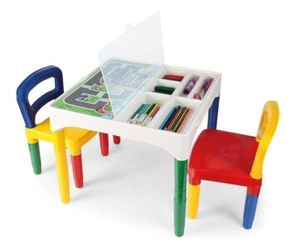 Mesinha Didática Poliplac Mini Mesa Crianças Com Cadeiras - 1