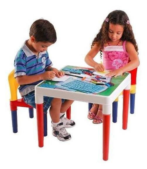 Mesinha Didática Poliplac Mini Mesa Crianças Com Cadeiras - 3