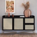 Ver imagem 2 de Balcão Aparador Buffet 2 Portas Pé Metal Arlo A10 Nero/dourado - Mpozenato