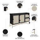 Ver imagem 3 de Balcão Aparador Buffet 2 Portas Pé Metal Arlo A10 Nero/dourado - Mpozenato