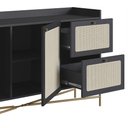 Ver imagem 7 de Balcão Aparador Buffet 2 Portas Pé Metal Arlo A10 Nero/dourado - Mpozenato