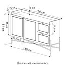 Ver imagem 4 de Balcão Aparador Buffet 2 Portas Pé Metal Arlo A10 Nero/dourado - Mpozenato