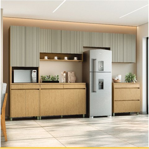 Cozinha 6 Pçs 12 Pts 5 Gav Nesher Simone Mendes 350cm 100 Mdf